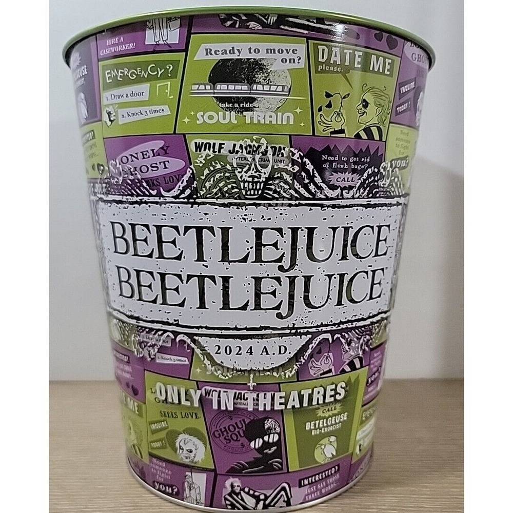 Beetlejuice‎ Beetlejuice Popcorn Bucket Tin Cinemark Exclusive 2024 NEW/UNUSED